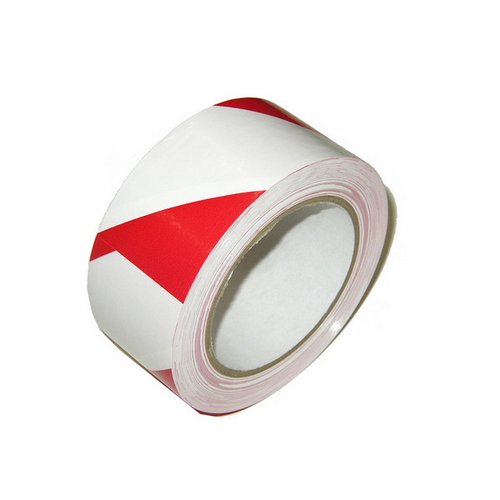 Warnband PVC, rot/weiß
