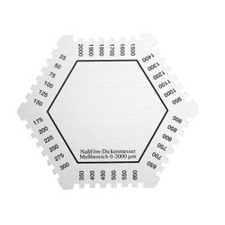 Naßfilm Schichtdickenmesser aus Edelstahl 6-eckig 0-2000 µm 